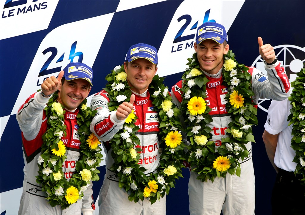 Audi #7 med Benoît Tréluyer, Marcel Fässler og André Lotterer sluttede på en flot tredjeplads ved Le Mans 2015.
(Foto: Audi)